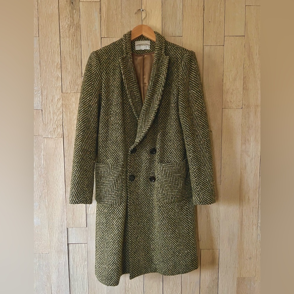 Emerson Fry Wool Herringbone Tweed Coat
